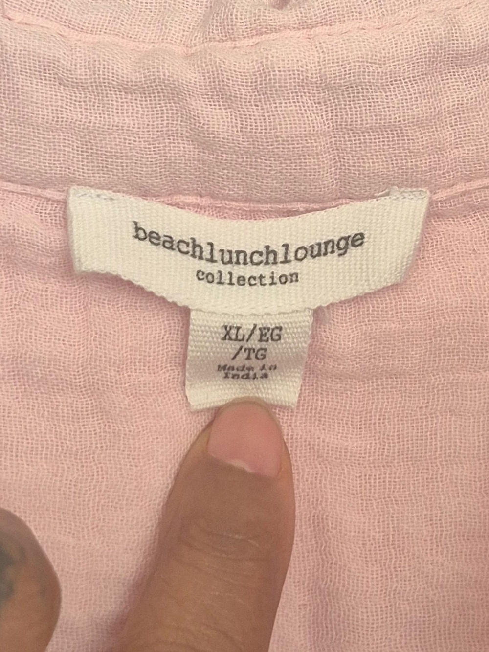Beach Lunch Lounge Pink Cotton Gauze Button Down Shirt XL Coastal Boho Cabincore - Picture 8 of 9